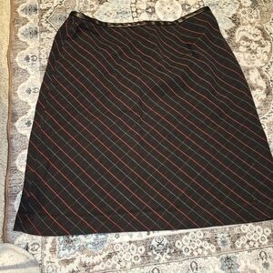 Y2K Mossimo Supply Co. Black Midi Skirt with Red Stripes Side Zip.